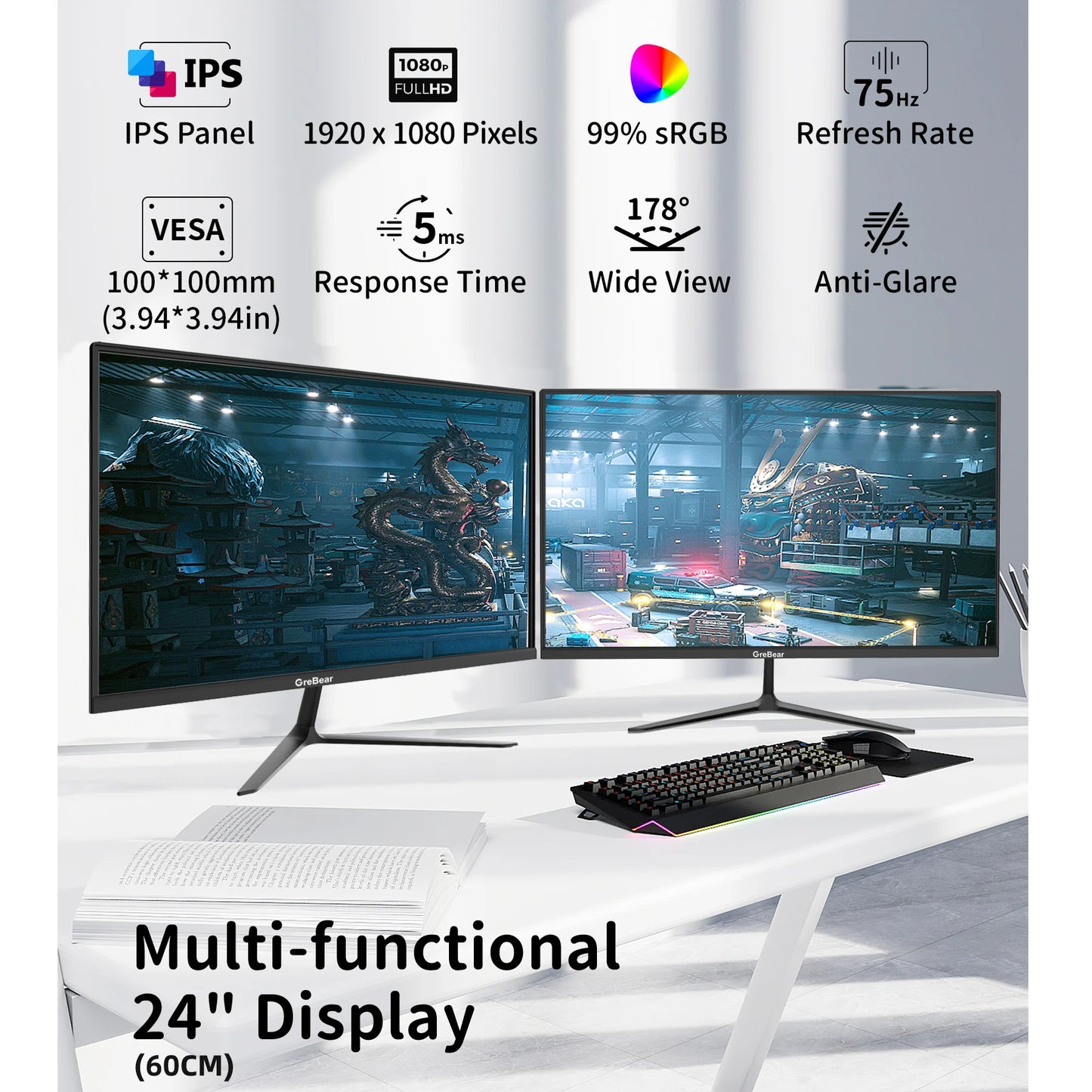 GreBear IPS Computer Monitor
